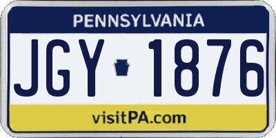 PA license plate JGY1876