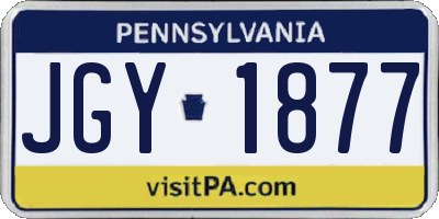 PA license plate JGY1877