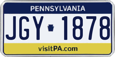 PA license plate JGY1878