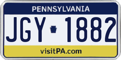 PA license plate JGY1882