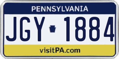 PA license plate JGY1884