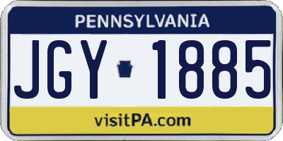 PA license plate JGY1885