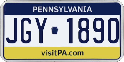 PA license plate JGY1890