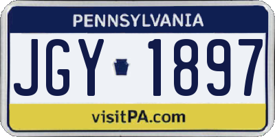 PA license plate JGY1897