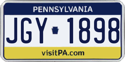 PA license plate JGY1898