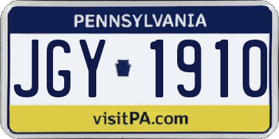 PA license plate JGY1910