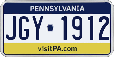 PA license plate JGY1912