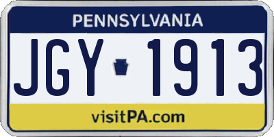 PA license plate JGY1913