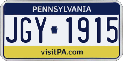 PA license plate JGY1915
