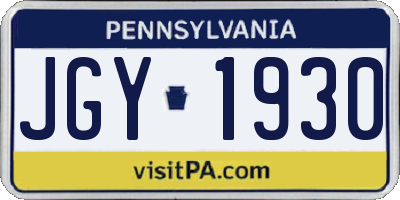PA license plate JGY1930