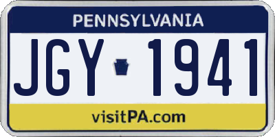 PA license plate JGY1941