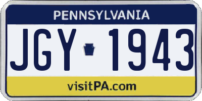 PA license plate JGY1943