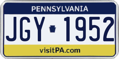 PA license plate JGY1952