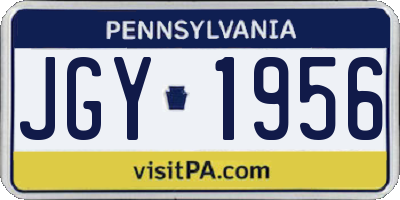 PA license plate JGY1956