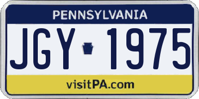 PA license plate JGY1975