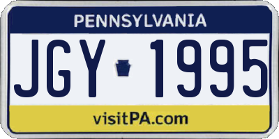 PA license plate JGY1995