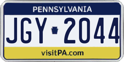 PA license plate JGY2044