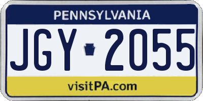 PA license plate JGY2055