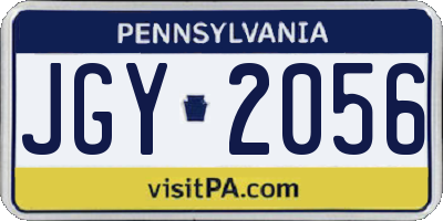 PA license plate JGY2056