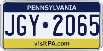 PA license plate JGY2065