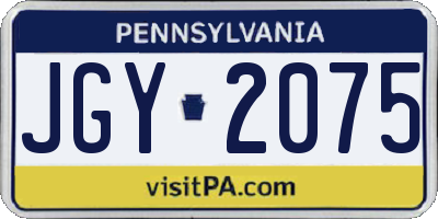 PA license plate JGY2075