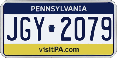 PA license plate JGY2079