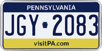PA license plate JGY2083