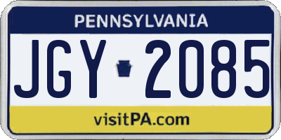 PA license plate JGY2085