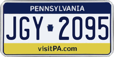 PA license plate JGY2095