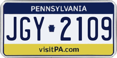 PA license plate JGY2109