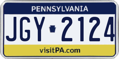 PA license plate JGY2124