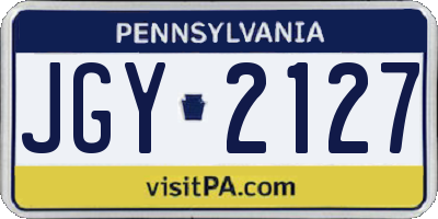 PA license plate JGY2127