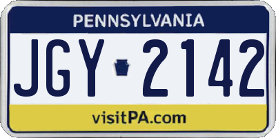 PA license plate JGY2142