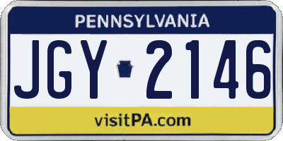PA license plate JGY2146