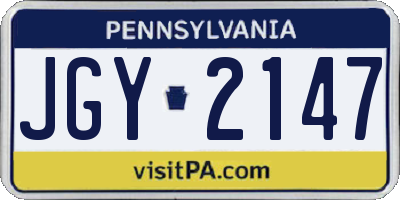 PA license plate JGY2147