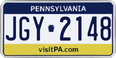 PA license plate JGY2148