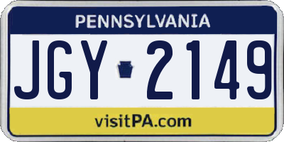 PA license plate JGY2149