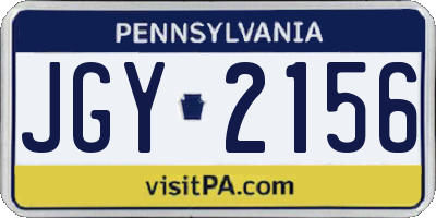 PA license plate JGY2156