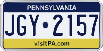 PA license plate JGY2157