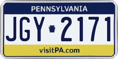 PA license plate JGY2171