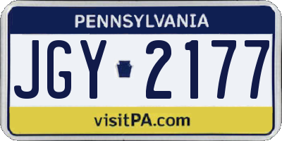 PA license plate JGY2177