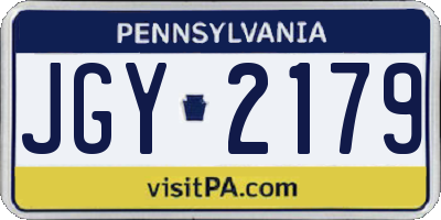 PA license plate JGY2179