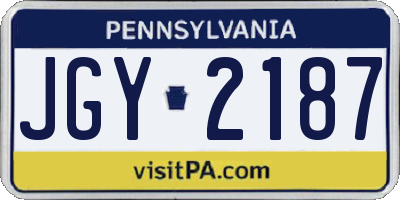 PA license plate JGY2187