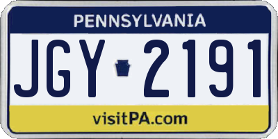 PA license plate JGY2191