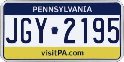 PA license plate JGY2195