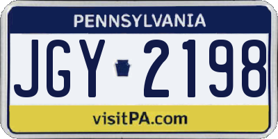 PA license plate JGY2198
