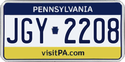 PA license plate JGY2208