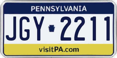 PA license plate JGY2211