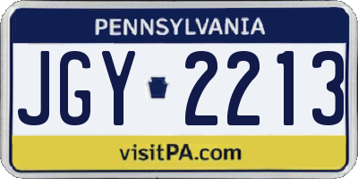 PA license plate JGY2213