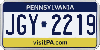 PA license plate JGY2219